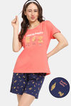 Rosaline Bon Appetit Knit Cotton Shorts Set - Ocean Cavern — thumbnail 1